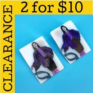 🟡 Handmade pop art earrings